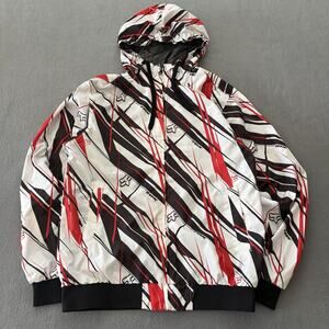 Fox Racing Jacket Hooded Full Zip Windbreaker Polyester Lightweight Mens Size S